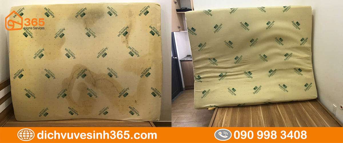 Trước sau giặt nệm vải tại nhà